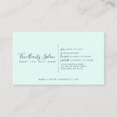 Carte De Rendez-vous Minuscule Elegant Mint Vert Bordure Blanche Script (Dos)