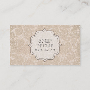 Carte De Rendez-vous Mode vintage antique de coiffeur de Paisley