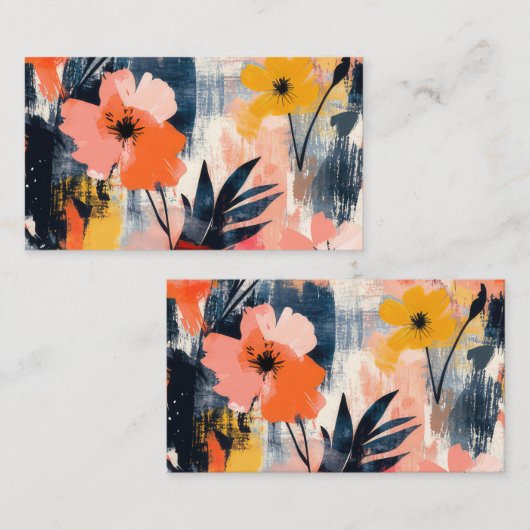 Carte De Rendez-vous Modèle floral (Devant / Derrière)