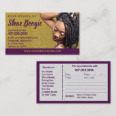 Carte De Rendez-vous Modèle local d'Afro-Américain Braider (Devant / Derrière)