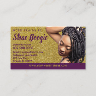 Carte De Rendez-vous Modèle local de l'afro-américain Braider Braids