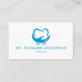 Carte De Rendez-vous Modern Blue and White Professional Dentist (Devant)