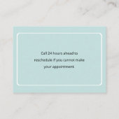 Carte De Rendez-vous Modern Dentist Appointment Reminder Cards (Dos)