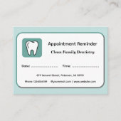 Carte De Rendez-vous Modern Dentist Appointment Reminder Cards (Devant)