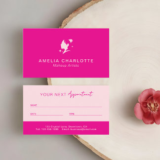 Carte De Rendez-vous Modern Hot Pink Professional Makeup Artists