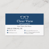Carte De Rendez-vous Modern Navy Blue Appointment Reminder Optometrist (Devant)