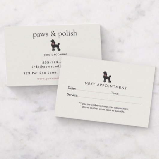 Carte De Rendez-vous Modern Neutral Dog Groomer Appointment | Editable 
