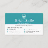 Carte De Rendez-vous Modern Orthodontist Aqua Blue Appointment Reminder (Devant)