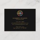 Carte De Rendez-vous Modern Professional Black & Gold Simple Reminder (Dos)