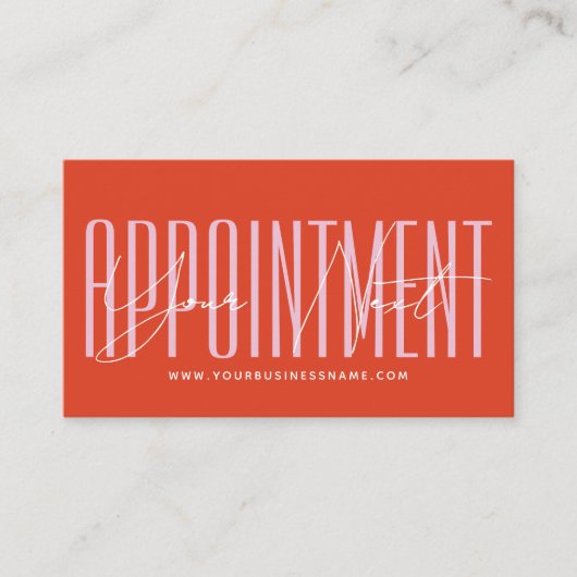 Carte De Rendez-vous Modern script typography professional reminder (Devant)
