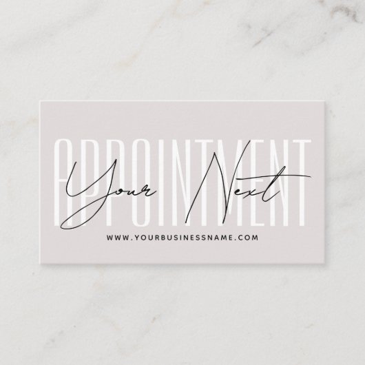Carte De Rendez-vous Modern script typography professional reminder (Devant)
