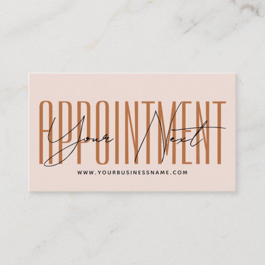 Carte De Rendez-vous Modern script typography professional reminder (Devant)