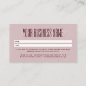 Carte De Rendez-vous Modern script typography professional reminder (Dos)