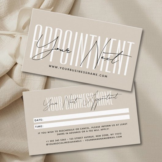Carte De Rendez-vous Modern script typography professional reminder