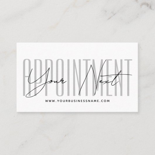 Carte De Rendez-vous Modern script typography professional reminder (Devant)