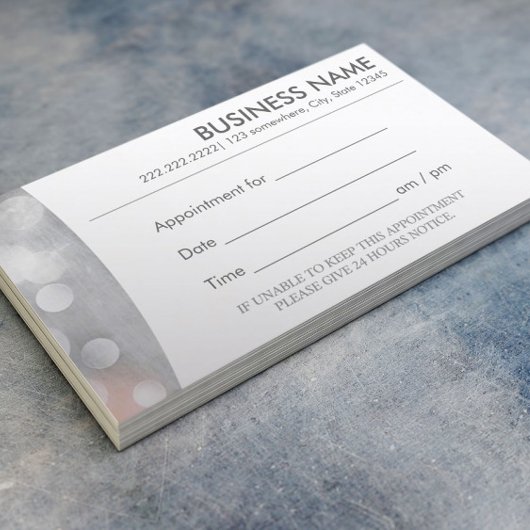 Carte De Rendez-vous Modern Silver Appointment Business Card