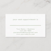 Carte De Rendez-vous Modern Simple Sage Green Custom Business (Dos)