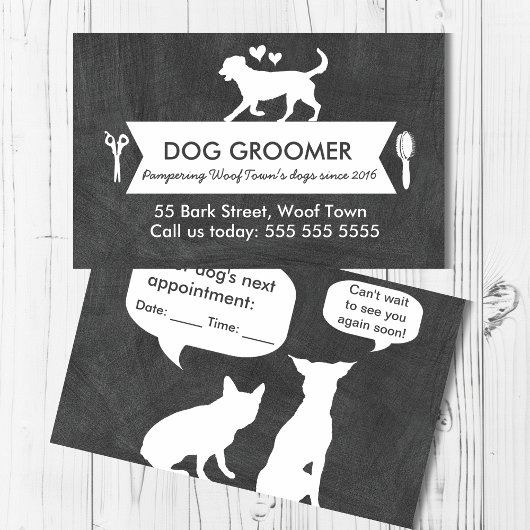 Carte de rendez-vous moderne Black Dog Grooming