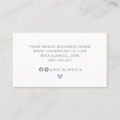 Carte de rendez-vous moderne bleu et blanc (Dos)