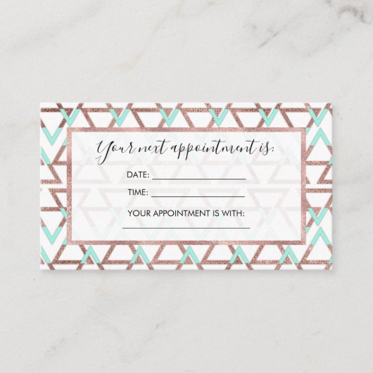 Carte De Rendez-vous Moderne Chic Mint Green Rose Parties scintillant o (Devant)