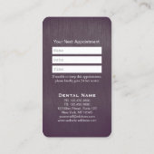Carte De Rendez-vous Moderne Chic Purple Soins dentaires Dentiste Rende (Dos)