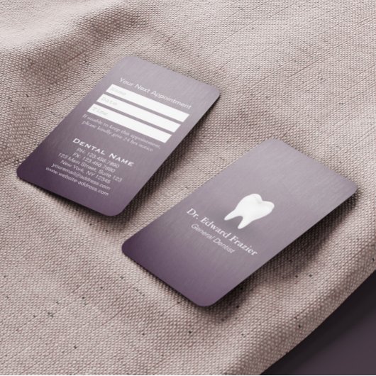 Carte De Rendez-vous Moderne Chic Purple Soins dentaires Dentiste Rende