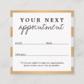 Carte De Rendez-vous Moderne Elégant Faux Gold Grey Blanc Beauté Salon (Devant)