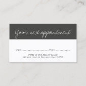 Carte de rendez-vous moderne Elégant noir blanc (Devant)