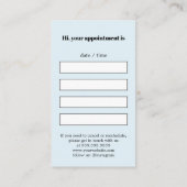 Carte De Rendez-vous Moderne Elégant Rose bleu Bold Salon (Dos)