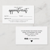 Carte de rendez-vous moderne en noir et blanc (Devant / Derrière)