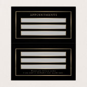 Carte de rendez-vous moderne et élégant, noir et o (Intérieur déplié)