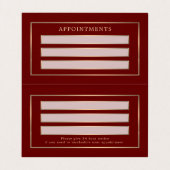 Carte de rendez-vous moderne et élégant, rouge et  (Intérieur déplié)