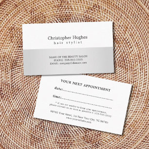 Carte De Rendez-vous Moderne Faux Silver White Hair Styliste Rendez-vou
