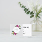 Carte de rendez-vous moderne Floral Wreath Grey Sa (Debout devant)