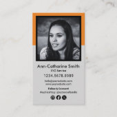 Carte De Rendez-vous Moderne Professional Grey Black Orange Loyauté & (Devant)