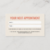 Carte De Rendez-vous Moderne professionnel beige orange votre prochain (Dos)