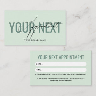 Carte De Rendez-vous Moderne professionnel vert clair votre prochain