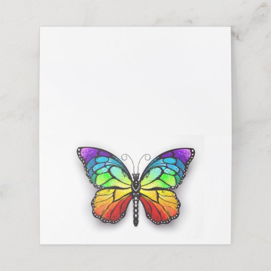 Carte De Rendez-vous Monarque papillon arc-en-ciel (Extérieur déplié)