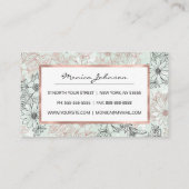 Carte De Rendez-vous Monnaie moderne Rose noir or marbre floral (Dos)