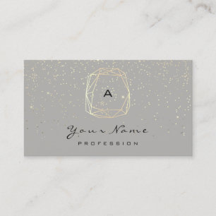 Carte De Rendez-vous Monogram Diamond Grey Gold Confetti Blogger