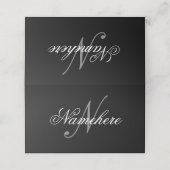 Carte De Rendez-vous Monogramme de nom noir et blanc personnalisé uniqu (Extérieur déplié)