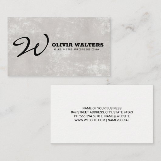 Carte De Rendez-vous Monogramme de script | Simple (Devant / Derrière)