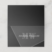 Carte De Rendez-vous Monogramme noir gris artistique moderne (Extérieur déplié)