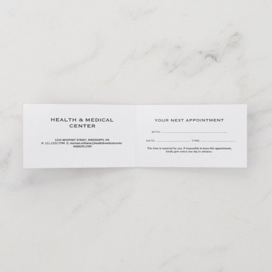 Carte De Rendez-vous Monogramme noir gris artistique moderne (Intérieur déplié)