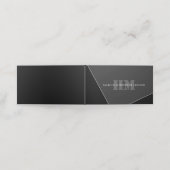 Carte De Rendez-vous Monogramme noir gris artistique moderne (Extérieur déplié)