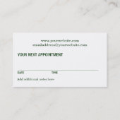 Carte De Rendez-vous Monogramme nutritionniste H Nomination (Dos)