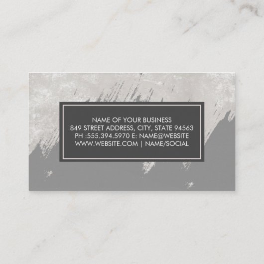 Carte De Rendez-vous Monogramme | Texté | Texture brossée (Dos)