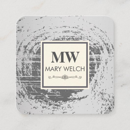 Carte De Rendez-vous Monogramme Texture rustique (Devant)