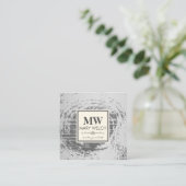 Carte De Rendez-vous Monogramme Texture rustique Elément fantaisie (Debout devant)