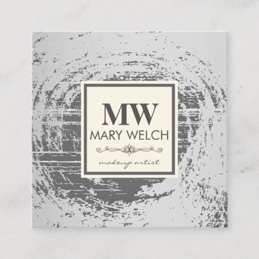 Carte De Rendez-vous Monogramme Texture rustique Elément fantaisie (Devant)